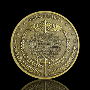 Moneda conmemorativa del Arcángel Miguel, moneda de desafío de comercio exterior, Salmo 91:10-11, moneda de coleccionista motivacional, fundición UV - Product Image 4