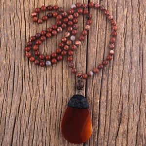 Nieuwe ontwerp lange geknoopte sieraden Amazoniet India Agaat steen ketting Agaat soldaat hanger steen hanger ketting - Product Image 5
