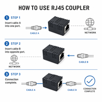 Acoplador RJ45, Conector de Cable de Red Cat5e Cat6, Extensor Ethernet Recto, Acoplador LAN Hembra a Hembra
