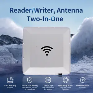 Long Range Integrated UHF RFID Reader Writer 9Dbi Circular Antenna Parking People Access Access Control Card Readers