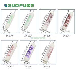 Горячая распродажа, Термопредохранитель AUPO JET RF 1A 2A 3A 5A 250V 84/102/115/125/130/135/145/150C градусов керамический Термопредохранитель - Product Image 5