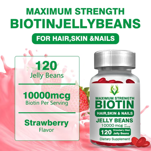 Prival Label 10000MCG Maximum Strength Biotin Gummies Jelly Beans Supports Hair Skin Nails Health for Adult - Product Image 5
