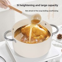 Ensemble de marmites à soupe en céramique de luxe grande capacité, antiadhésif, en métal pour un usage domestique, compatible avec les cuisinières à induction et au gaz