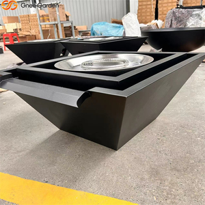 Corten Steel <b>Gas</b> <b>Fire</b> <b>Pit</b> Water Feature with Poker-Eco-Friendly Freestanding Black Pool <b>Fire</b> Bowl (Customizable Sizes) - Product Image 5