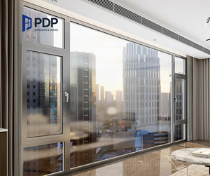 Cửa sổ Ốp nhôm gỗ thông hiện đại mô hình mở ngang chống nước cách âm cho căn hộ bằng thép không gỉ - Product Image 3