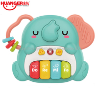 Huanger Cartoon Elephant Musical Instruments Keyboard Electronic Piano Toy Baby Animal Piano Toy