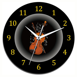 Orologio <span class=keywords><strong>da</strong></span> <span class=keywords><strong>Parete</strong></span> Artistico a Forma di Chitarra, Silenzioso, in Legno, Decorativo, per Soggiorno e Camera <span class=keywords><strong>da</strong></span> Letto - Product Image 2