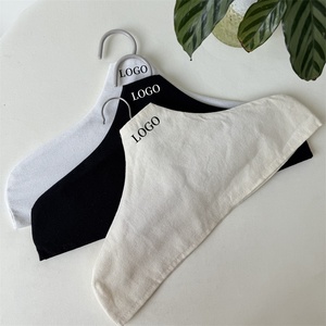 Housse de cintre en coton avec impression de logo personnalisé CH, housse de cintre en tissu écologique en toile pour vêtements - Product Image 1