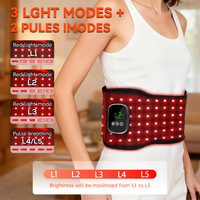 Appareil de thérapie par vibrations pulsées rechargeable OEM ODM avec coussin LED infrarouge 660nm 850nm, ceinture de thérapie par lumière rouge 3 en 1 avec puce 105