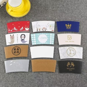 Manchon en carton ondulé pour gobelet à café, personnalisé avec logo imprimé, support jetable isolant thermiquement pour boissons chaudes, idéal pour café à emporter - Product Image 6