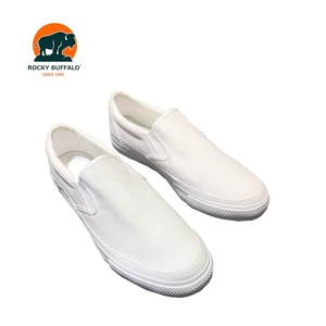 Rocky <span class=keywords><strong>Buffalo</strong></span> White Men Pure Color Canvas Slip-on No Lace Vulcanized Casual Canvas Zapatos planos para hombres - Product Image 1