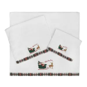 नई डिजाइन ETEX कपास टेरी हाथ तौलिया के साथ क्रिसमस के लिए क्रिसमस डिजाइन सीमा