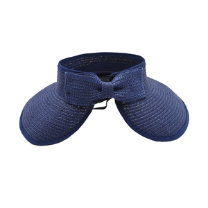 Simplicity Womens Summer Foldable <strong>Straw</strong> Sun <strong>Visor</strong> With Cute Bowtie - Product Image 4