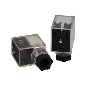 3-Pins Din 43650a Line-Socket Plug Led-Indicator Dc Volt Connector Voor Klepmagneetspoelen Fabriek