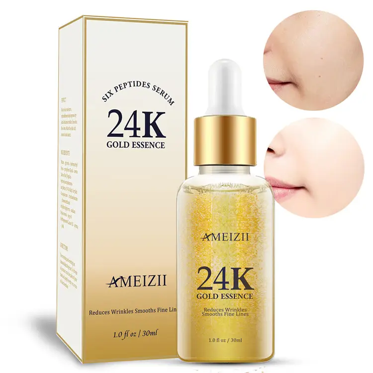 Suero hidratante para el cuidado de la piel, suero dorado personalizado de 24k, esencia Facial de ácido hialurónico blanqueador, Productos de belleza Coreanos
