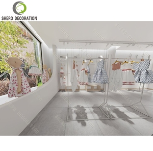 Modern Kids Clothing Shop Design Custom Luxury Wooden Garment Display Stand Clothing Store Display Rack For Baby Shop Design - Product Image 5