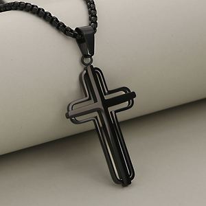 Moda de acero inoxidable diamante Luz de lujo nueva Cruz colgante accesorios de joyería al por mayor accesorios de joyería Diy - Product Image 5