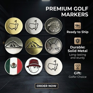 Novedad 2026: Marcadores magnéticos <span class=keywords><strong>de</strong></span> <span class=keywords><strong>golf</strong></span> plateados (anti-latón) listos para enviar, para herramienta <span class=keywords><strong>de</strong></span> divot y clip <span class=keywords><strong>de</strong></span> sombrero - Product Image 1