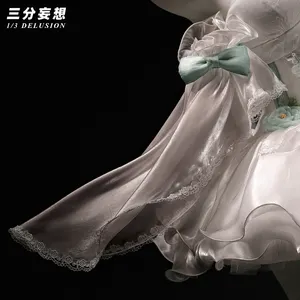 Genshin Impact Lynette Doujin Cosplay Kostüm Spiel Engels Hof weißes Kleid Ballett niedlich Fontaine Geburtstag Party Outfit Perücke