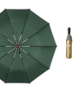 Unique Products to Sell Chinese Gift Item Custom Anti UV Waterproof 3 Fold Automatic Gold <b>Umbrellas</b> With Logo Prints - Product Image 5