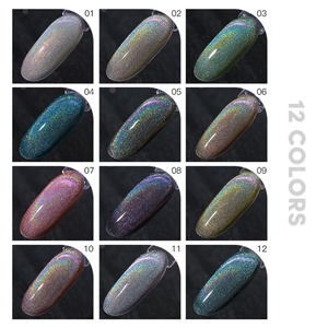 JTING Esmalte de Gel Holográfico Reflectante Efecto Ojo de Gato, 12 Colores, Diamantes, Brillo Nocturno, Gráficos, Gel UV para Uñas, OEM - Product Image 3