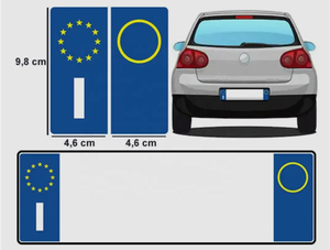Adesivi Riflettenti Personalizzati per Targa Auto Universali Italiani Europa in PVC - Product Image 4