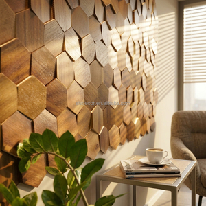 Paneles de Madera Natural de Lujo, Mosaico de Madera Moderno, Diseño de Azulejos de Madera 3D para Revestimiento de Paredes, Personalizable en Cualquier Forma - Product Image 6