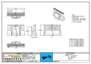 Connecteur de boîtier SAB-SH-1Xxx pour montage sur circuit imprimé 7,49 mm, pour carte de cuisinière à induction, prise femelle 2-6 broches, 18A 600V AC/DC - Product Image 2