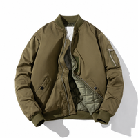 Veste et manteau décontractés pour homme avec logo personnalisé, veste bomber coupe-vent unie pour l'automne et l'hiver