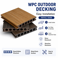 Plancher de terrasse en WPC pour patio, jardin, balcon, terrasse, bord de piscine, installation facile