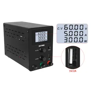 Nice Power R-SPS605D 60V 5A Variable LED Digital Regulated Switching Lab DC Power Supply Adjustable 5V 2A USB Interface