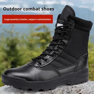 <span class=keywords><strong>Bottes</strong></span> tactiques d'extérieur pour hommes et femmes, livraison directe d'usine, noires, montantes, ultra-légères, respirantes, en microfibre, pour le commerce transfrontalier - Product Image 2