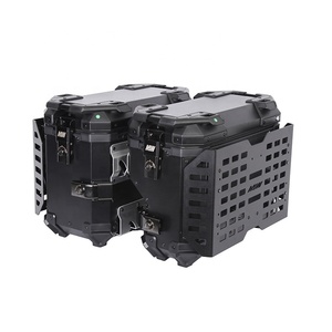 Boîte à bagages latérale multifonctionnelle en aluminium noir blindé 38L/45L pour <span class=keywords><strong>moto</strong></span>, idéale pour le tourisme et le camping - Product Image 6
