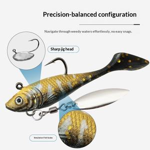 Leurre souple de pêche en PVC <span class=keywords><strong>VIB</strong></span> avec action rotative pour brochet de rivière - Leurre souple artificiel - Product Image 3