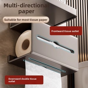 Wall-Mounted Punch-Free Toilet Paper <b>Box</b> <b>Roll</b> Paper Hanger Bathroom Towel Rack Household Sundries - Product Image 2