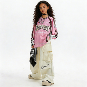 Ensemble de vêtements pour filles SERIOUS, tenue personnalisable en deux pièces, haut imprimé BE YOUR BEST SELLER, <span class=keywords><strong>pantalon</strong></span> <span class=keywords><strong>cargo</strong></span> - Product Image 3