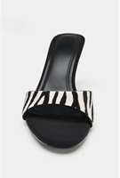Sandales à lanières ouvertes à l'arrière pour femme ZA, nouvelle collection automne 2026, imprimé animal, tissu fausse fourrure, style européen
