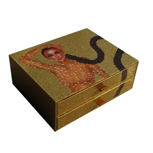 공장 공급 사용자 정의 포장 반짝이 종이 머리카락 상자 속눈썹 포장 선물 상자