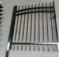 Paneles de Cerca Modernos de Acero Inoxidable y Hierro Galvanizado Negro, 6x8, de Seguridad, con Parte Superior Plana, Ecológicos