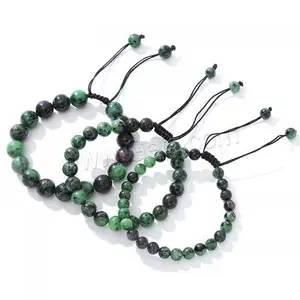 handmade fashion jewelry Ruby in Zoisite Bracelet with Knot Cord Round for woman Length 18cm 1636980