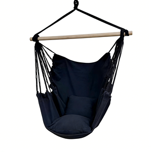 Silla Colgante para Balcón, Cómoda Silla Hamaca <span class=keywords><strong>de</strong></span> Tela <span class=keywords><strong>de</strong></span> Algodón, Silla Columpio para Hogar, Jardín y Patio - Product Image 1