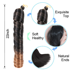 Tresses au <span class=keywords><strong>Crochet</strong></span> Spirale Souple Françaises 22 Pouces pour Extensions de Cheveux Synthétiques Couleur Ombrée Ondulées Élastiques Grande Boucle Française - Product Image 4