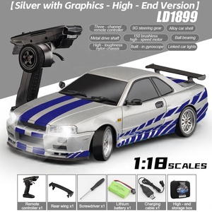 รถดริฟท์บังคับวิทยุ LDRC LD1899 1:18 GTR R34 RWD พร้อมเล่น (RTR) ตัวถังโลหะผสม พร้อมระบบ ESP ไจโรสโคป และไฟ LED ของเล่นรถแข่งจำลอง - Product Image 1