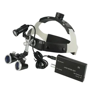 Lupa de olho binocular cirúrgico, vidro led de aumento cirúrgico com luz led 2.5x 3.5x