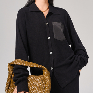 Lựa Chọn Cẩn Thận Bông Len Áo Sơ Mi Lỏng Giản Dị Của Phụ Nữ Cardigan Cao-End Tính Khí Với Dài Tay Áo Len Cho Phụ Nữ - Product Image 4