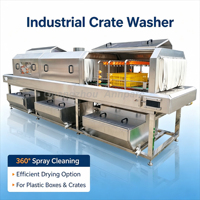 Machine de lavage automatique haute efficacité pour caisses en plastique, nettoyeur de cages à poulets en SUS304, équipement avicole à faible consommation d'effort