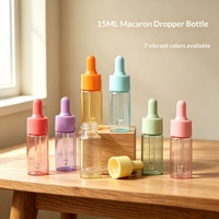 Flacons compte-gouttes ronds en verre de 15 ml style macaron pour huiles essentielles et cosmétiques – Échantillons portables de sérums avec compte-gouttes en caoutchouc pour voyage – Chine