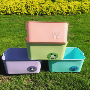 Plastic Storage Box Rectangle 33x20x14cm <b>Stackable</b> Desktop Organizer For Neatening And Storage - Product Image 2