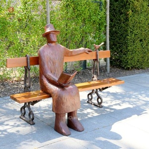 Statua di Uomo Seduto in Bronzo Astratto a Grandezza Naturale per Esterni di Jean <span class=keywords><strong>Michel</strong></span> Folon - Product Image 1