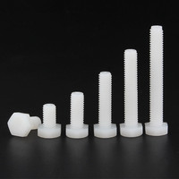 Prix Spécial Vis en Nylon Blanc Haute Précision à Extrémité Hexagonale PA66, Boulons en Plastique à Extrémité Hexagonale M4 M5 M6 M8 M10 M12